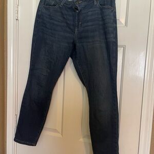 Sonoma Women Slim Straight Dark Indigo Jeans 18 Short